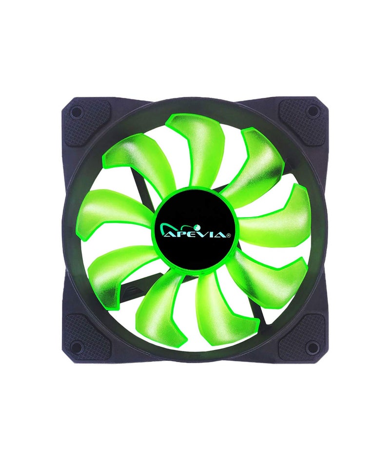 APEVIA CO1012L-GN Cosmos 120mm Green LED Ultra Silent Case Fan w/ 16 LEDs & Anti-Vibration Rubber Pads (10 Pk) - Image 3